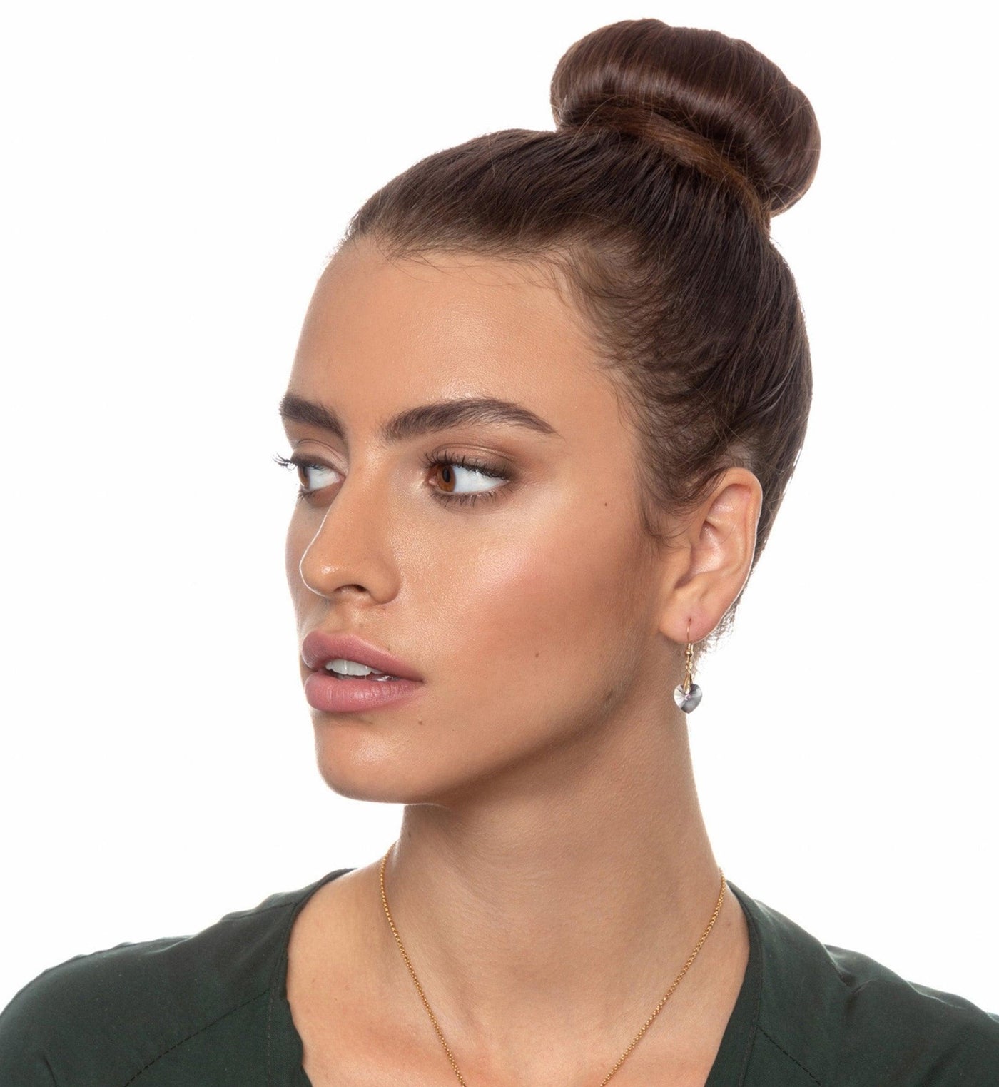 I Love You to the Moon and Back Necklace 24k Gold Inscribed and Crystal Heart Earrings - ItemBear.com