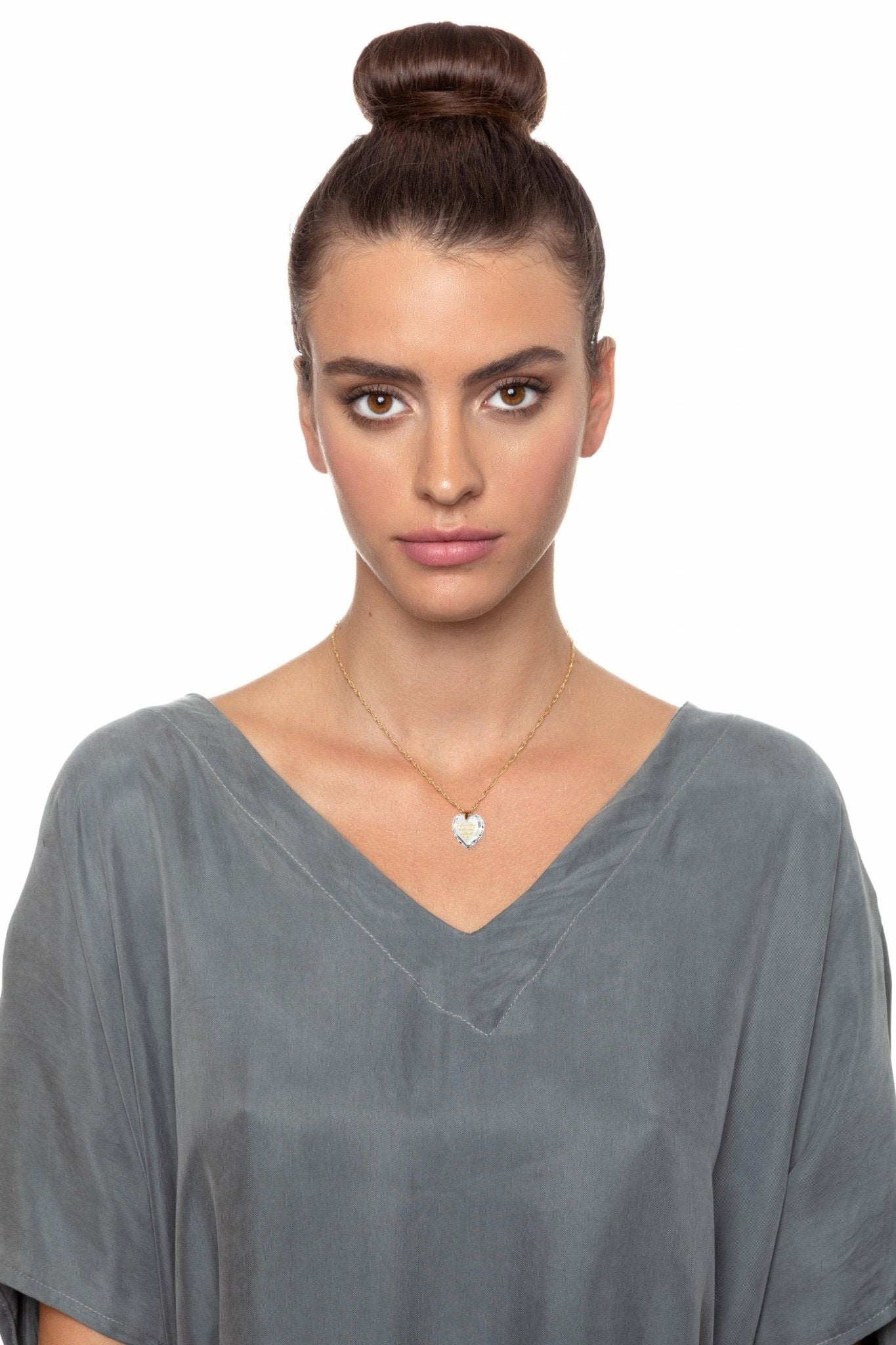 I Love You to the Moon and Back Necklace 24k Gold Inscribed and Crystal Heart Earrings - ItemBear.com