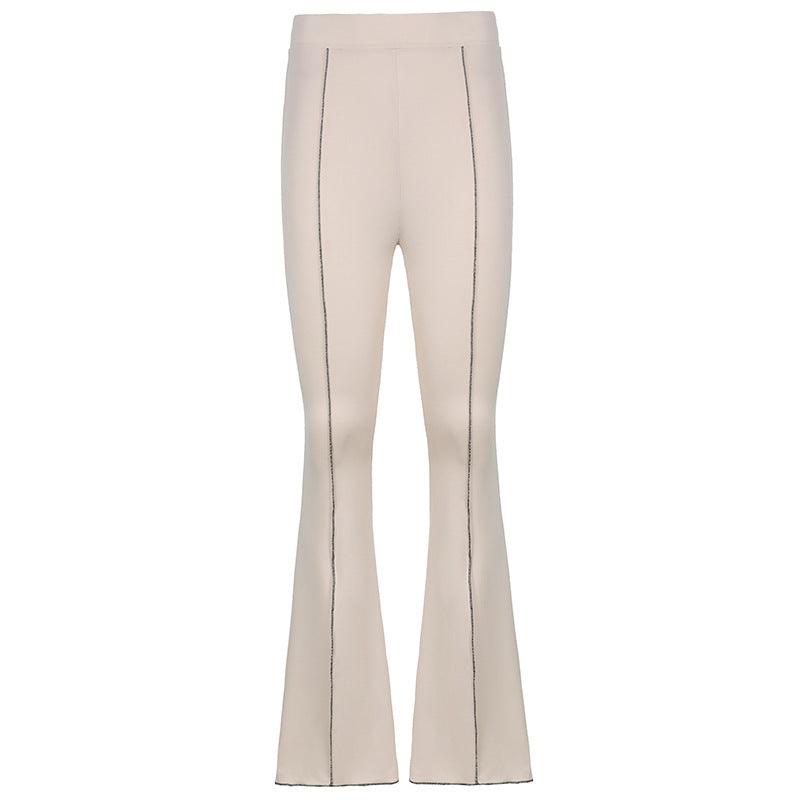 ins fashion street style women's clothing new anti-car line high waist show figure flared pants women - ItemBear.com