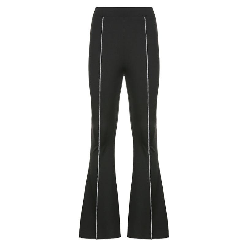ins fashion street style women's clothing new anti-car line high waist show figure flared pants women - ItemBear.com