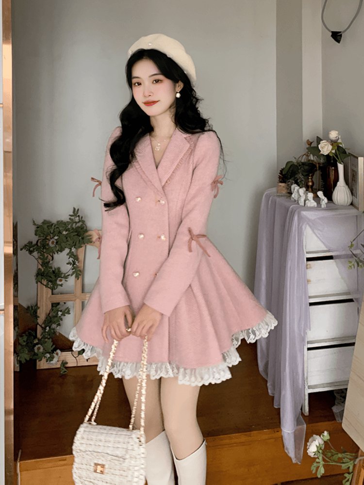 Korean Style Lace Party Mini Dress - ItemBear.com