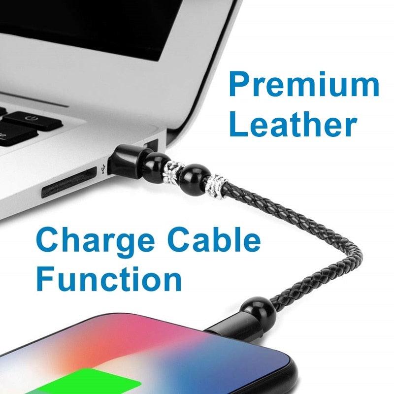 Leather Portable USB Type C and Micro Bracelet Phone Charger - ItemBear.com