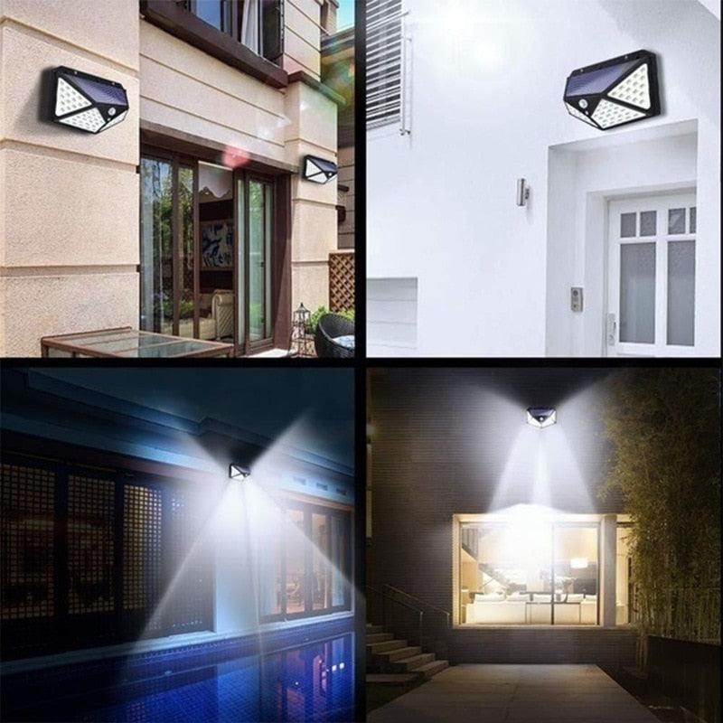 LED Solar Wall Lamp All Sides Luminous Solar Induction Lamp Human Courtyard Wall Lamp Waterproof Stairs Outdoor Light - ItemBear.com