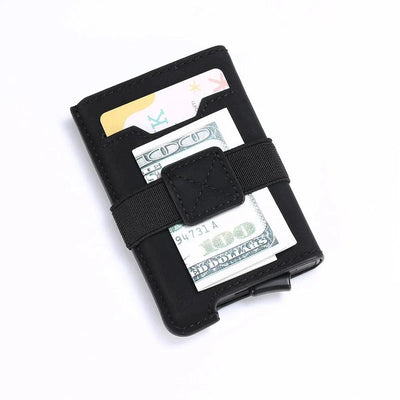 Luxury Brand Aluminum Business ID Bank Cardholder Mini PU leather RFID Blocking Wallet Men Women Credit Card Holders - ItemBear.com