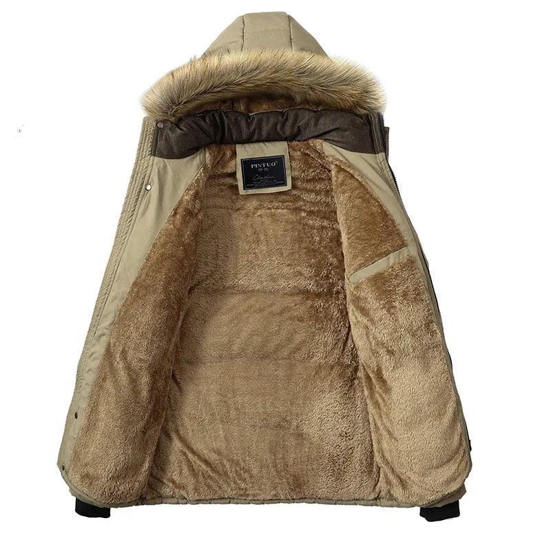 M-5XL Fur Collar Hooded Men Winter Jacket 2023 New Fashion Warm Wool Liner Man Jacket and Coat Windproof Male Parkas casaco - ItemBear.com