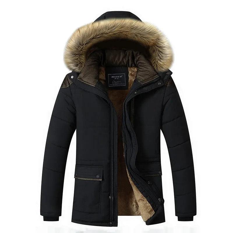M-5XL Fur Collar Hooded Men Winter Jacket 2023 New Fashion Warm Wool Liner Man Jacket and Coat Windproof Male Parkas casaco - ItemBear.com