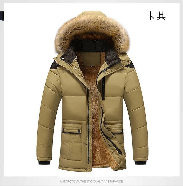 M-5XL Fur Collar Hooded Men Winter Jacket 2023 New Fashion Warm Wool Liner Man Jacket and Coat Windproof Male Parkas casaco - ItemBear.com