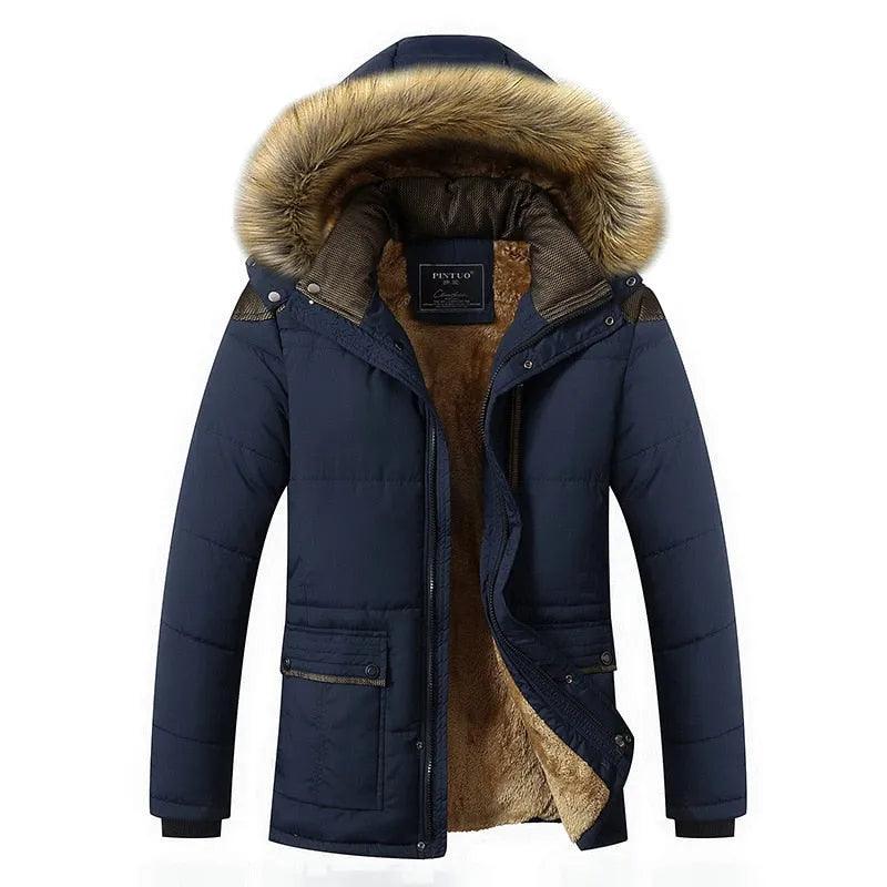 M-5XL Fur Collar Hooded Men Winter Jacket 2023 New Fashion Warm Wool Liner Man Jacket and Coat Windproof Male Parkas casaco - ItemBear.com