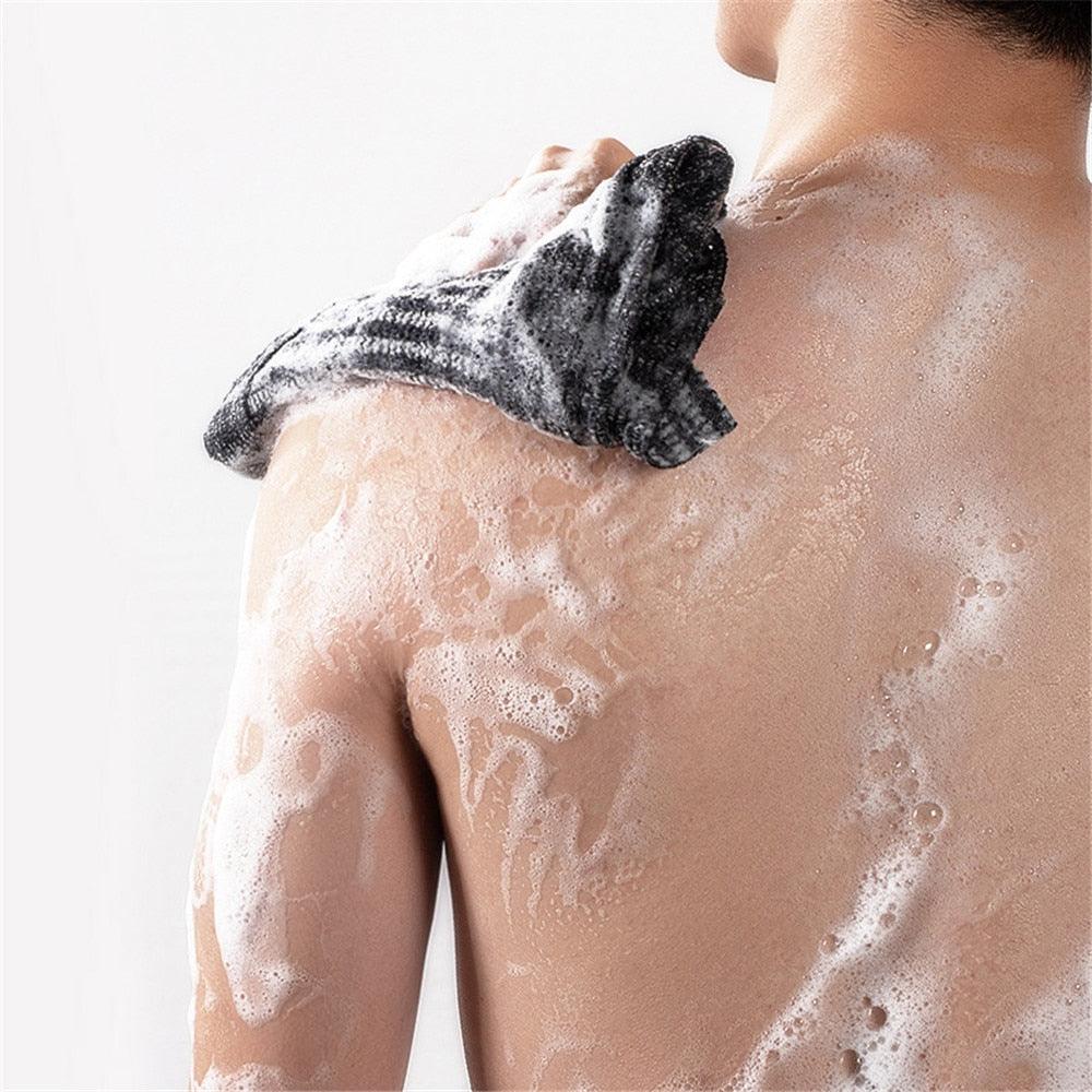 Men Bath Shower Towel Long Strip Back Scrub Rubbing Rub Sponge Washer Gray Dead Skin Remove Tool Friendly Artifact Home Gadgets - ItemBear.com
