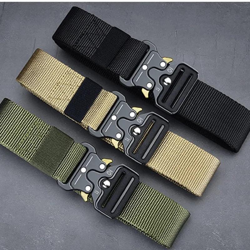 Men's Belt Army Outdoor Hunting Tactical Multi Function Combat Survival High Quality Marine Corps Canvas For Nylon Male Luxury - ItemBear.com