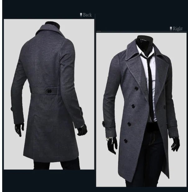 Men's Long Trench Coat - ItemBear.com