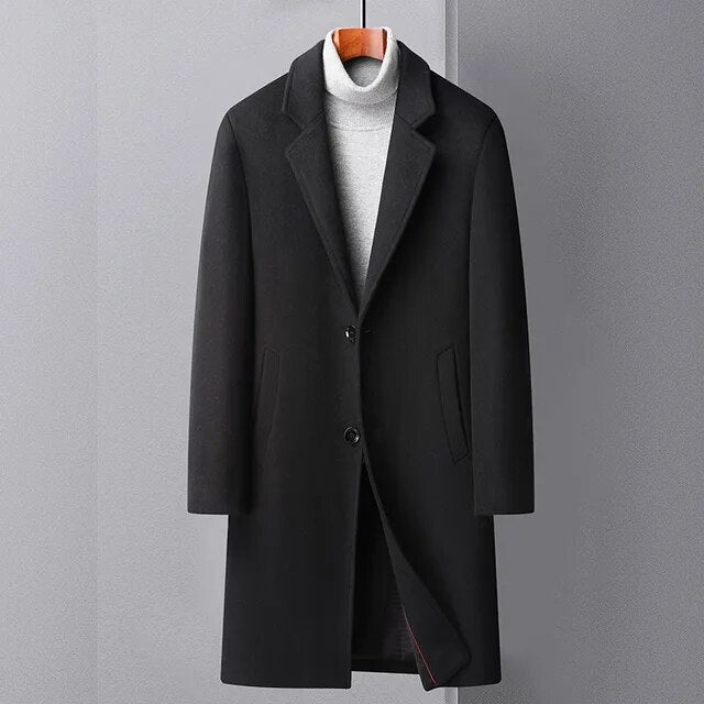 Men's Wool Trench Coat - ItemBear.com