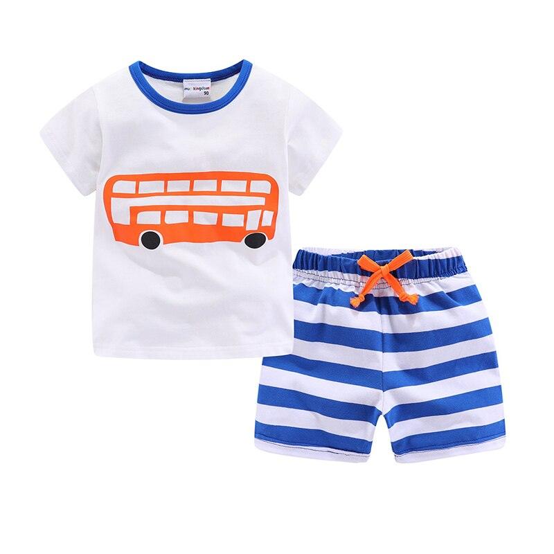 Mudkingdom Summer Toddler Boy Outfits Drawstring Short Set Cute Boys Clothes Set Stripe Kids Clothing Beach Holiday Clothes - ItemBear.com