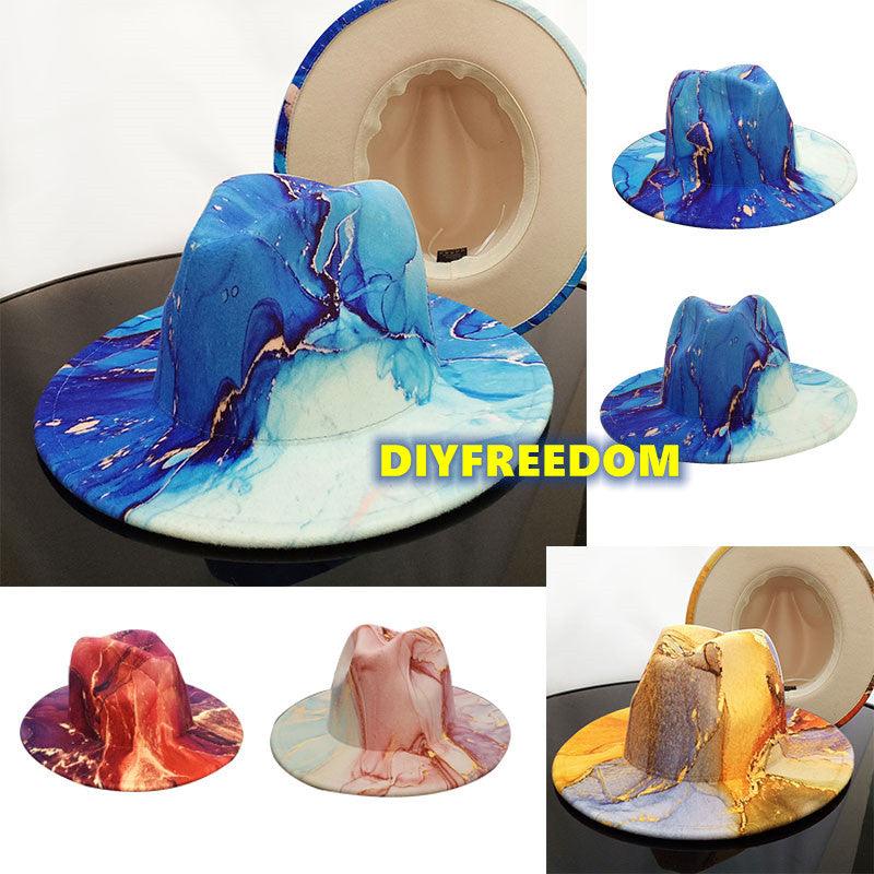 Natural Landscape Tie - dye Fedora Hat - ItemBear.com