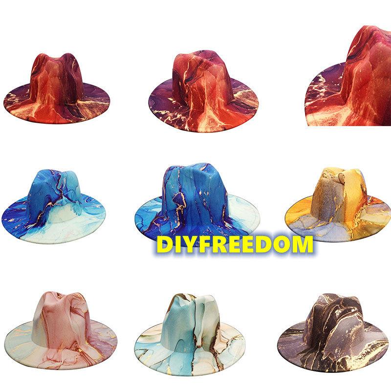 Natural Landscape Tie - dye Fedora Hat - ItemBear.com