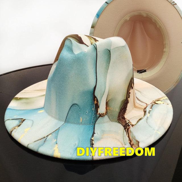 Natural Landscape Tie - dye Fedora Hat - ItemBear.com