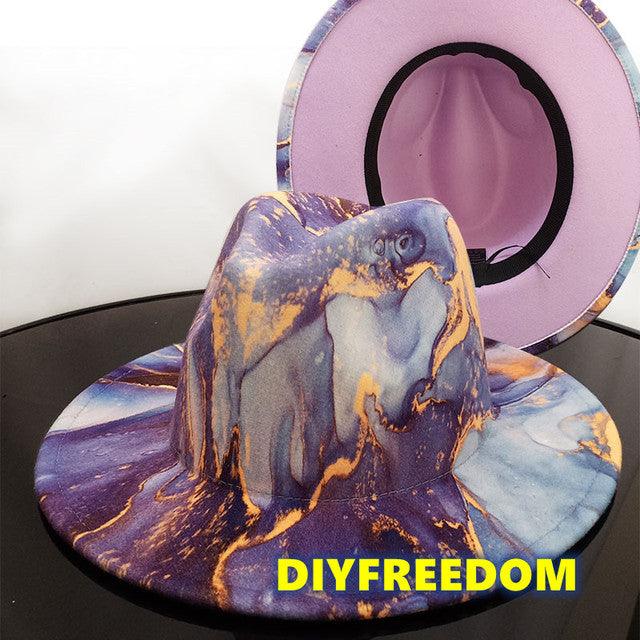 Natural Landscape Tie - dye Fedora Hat - ItemBear.com