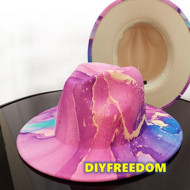 Natural Landscape Tie - dye Fedora Hat - ItemBear.com