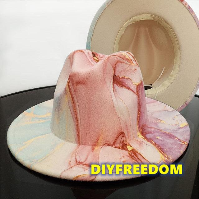 Natural Landscape Tie - dye Fedora Hat - ItemBear.com