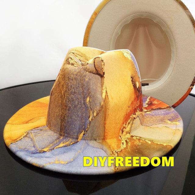 Natural Landscape Tie - dye Fedora Hat - ItemBear.com