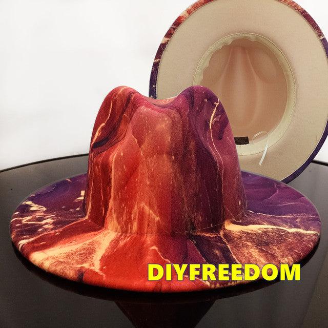 Natural Landscape Tie - dye Fedora Hat - ItemBear.com