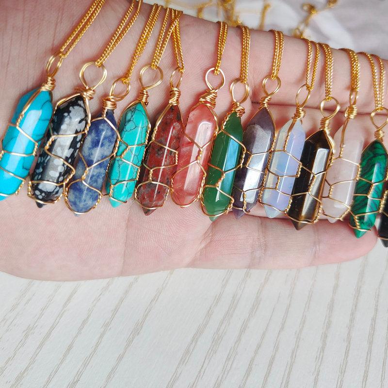 Natural Stone Pendant Necklace - ItemBear.com