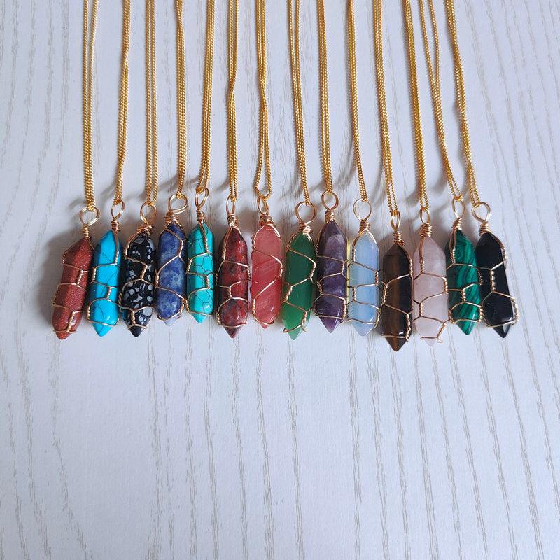 Natural Stone Pendant Necklace - ItemBear.com