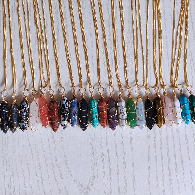 Natural Stone Pendant Necklace - ItemBear.com