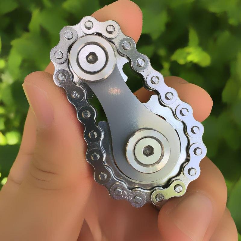 New Sprockets Flywheel Fingertip Gyro Sprockets Chains EDC Metal Toy Gear Chain Gyro Drop Ship Sproket Roadbike Spinner - ItemBear.com