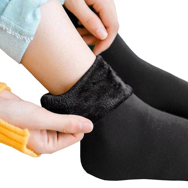 New Velvet Women Winter Warm Thicken Thermal Socks Soft Casual Solid Color Sock Wool Cashmere Home Snow Boots Floor Sock 1Pairs - ItemBear.com