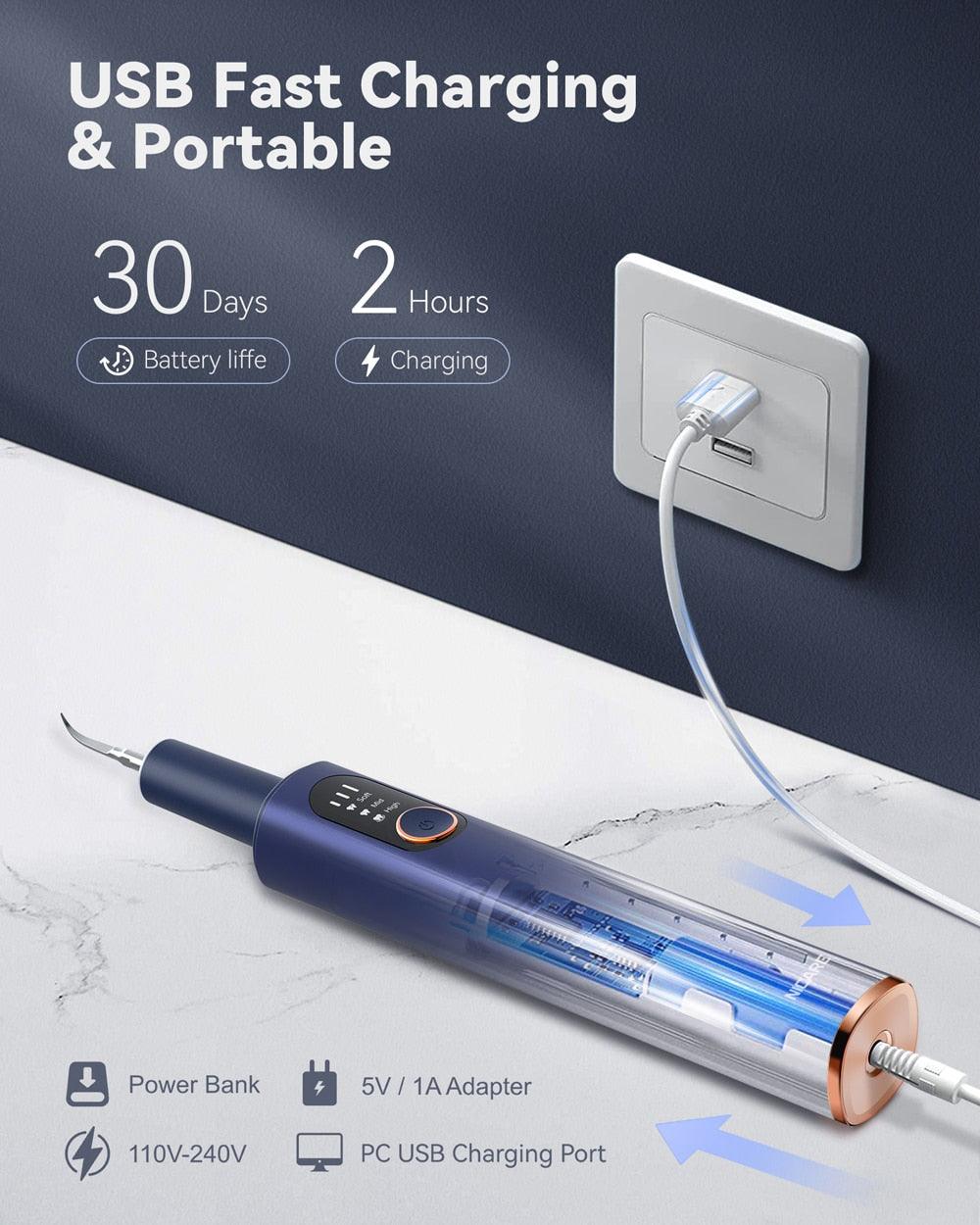 NICARE Ultrasonic Dental Scaler Dental Washer USB Rechargeable Sonic Teeth Tartar Calculus Plaque Remover Teeth Whitening Clean - ItemBear.com