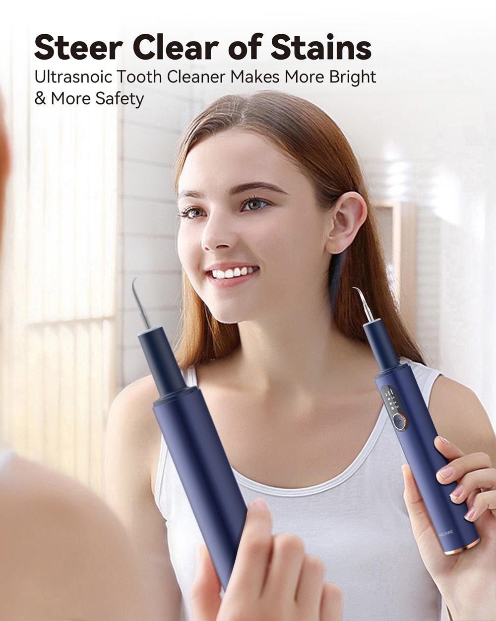 NICARE Ultrasonic Dental Scaler Dental Washer USB Rechargeable Sonic Teeth Tartar Calculus Plaque Remover Teeth Whitening Clean - ItemBear.com