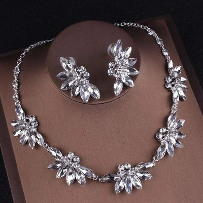 Noble Purple Crystal Bridal Jewelry Sets Necklaces Earrings Crown - ItemBear.com