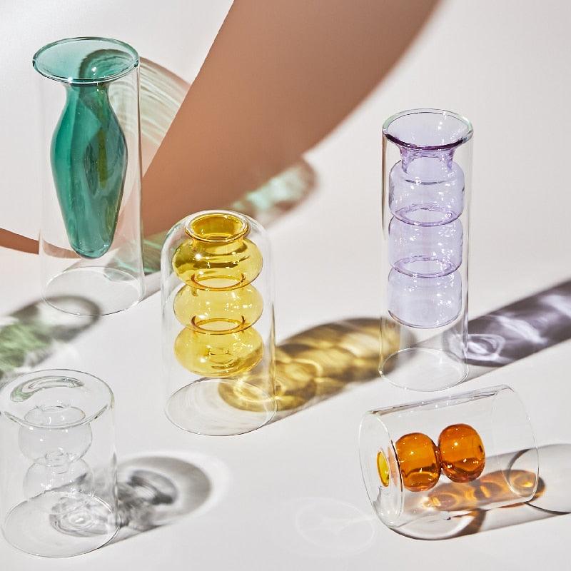 Nordic creative colored glass vase ornaments creative hydroponic - ItemBear.com