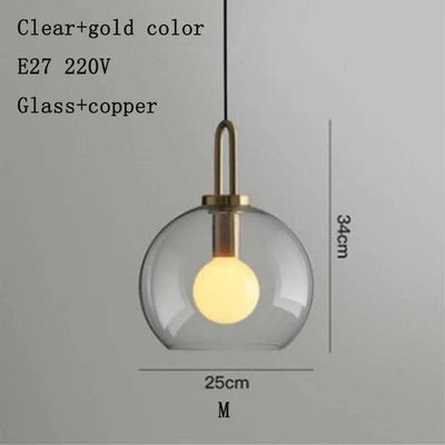 Nordic modern simple glass ball LED E27 pendant lights interior lighting lamps restaurant bedroom stair decoration hanging light - ItemBear.com