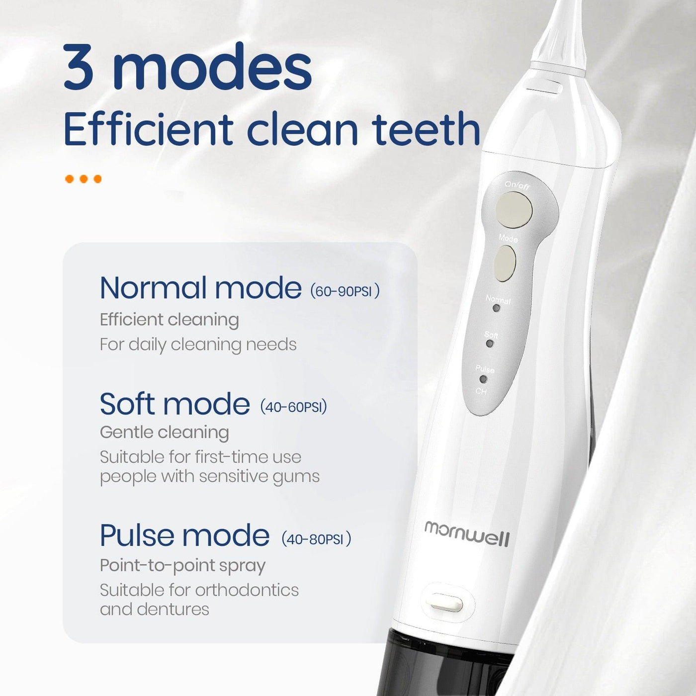 Oral Irrigator USB Rechargeable Water Flosser Portable Dental Water Jet 300ML Water Tank Waterproof Teeth Cleaner - ItemBear.com