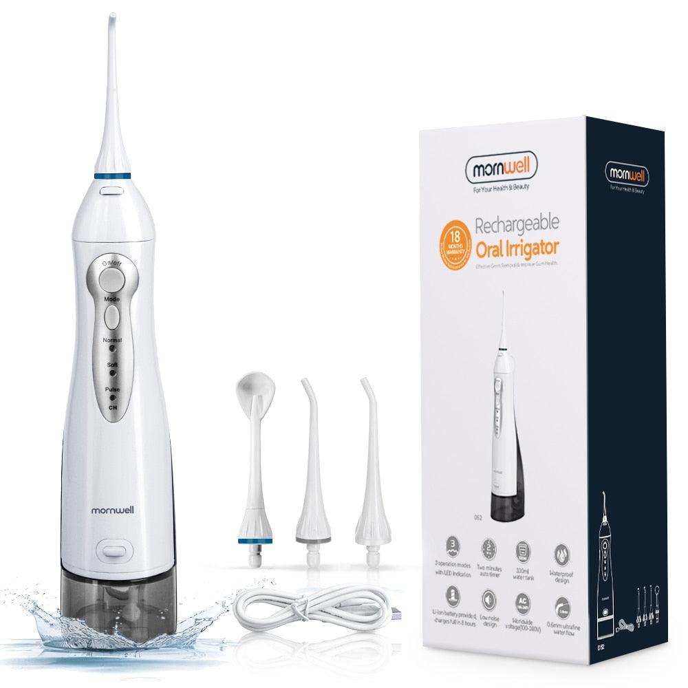 Oral Irrigator USB Rechargeable Water Flosser Portable Dental Water Jet 300ML Water Tank Waterproof Teeth Cleaner - ItemBear.com
