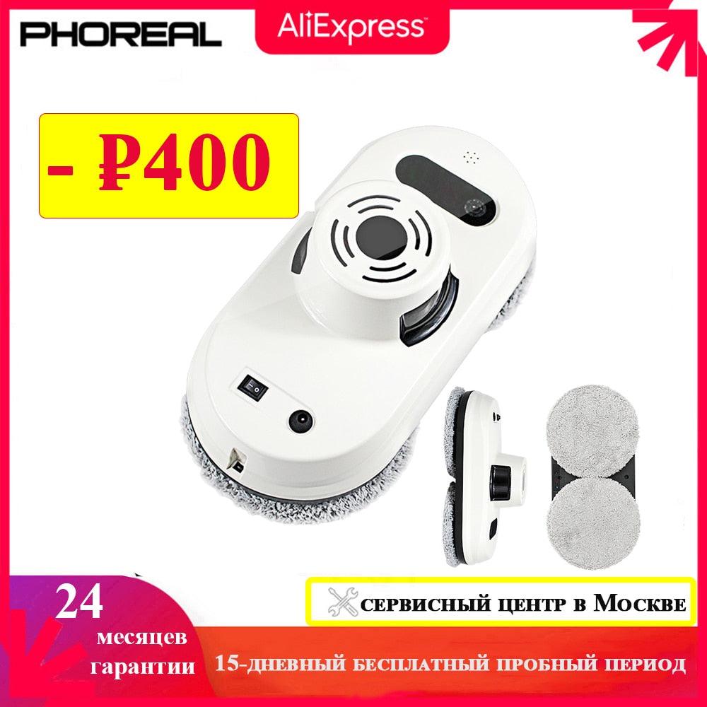 PhoReal FR-S60 Window Cleaning Robot High Suction Electric Window Cleaner Robot Anti-falling Remote Control Robot Vacuum Cleaner - ItemBear.com