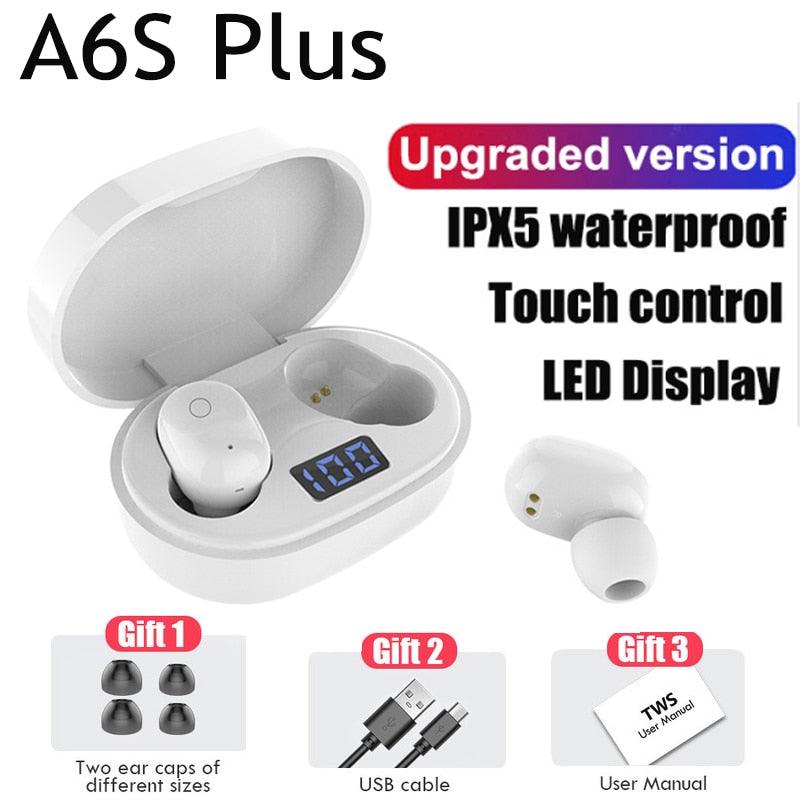 PJD A6S Plus TWS Wireless Bluetooth Headsets Earphones Stereo Headphones Sport Noise Cancelling Mini Earbuds for All Smart Phone - ItemBear.com