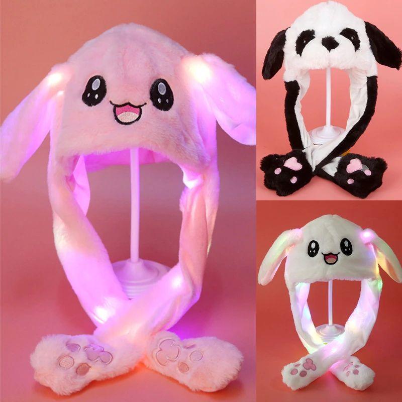 Plush Hat with Movable Ears and LED Light - Funny Soft Toy - ItemBear.com