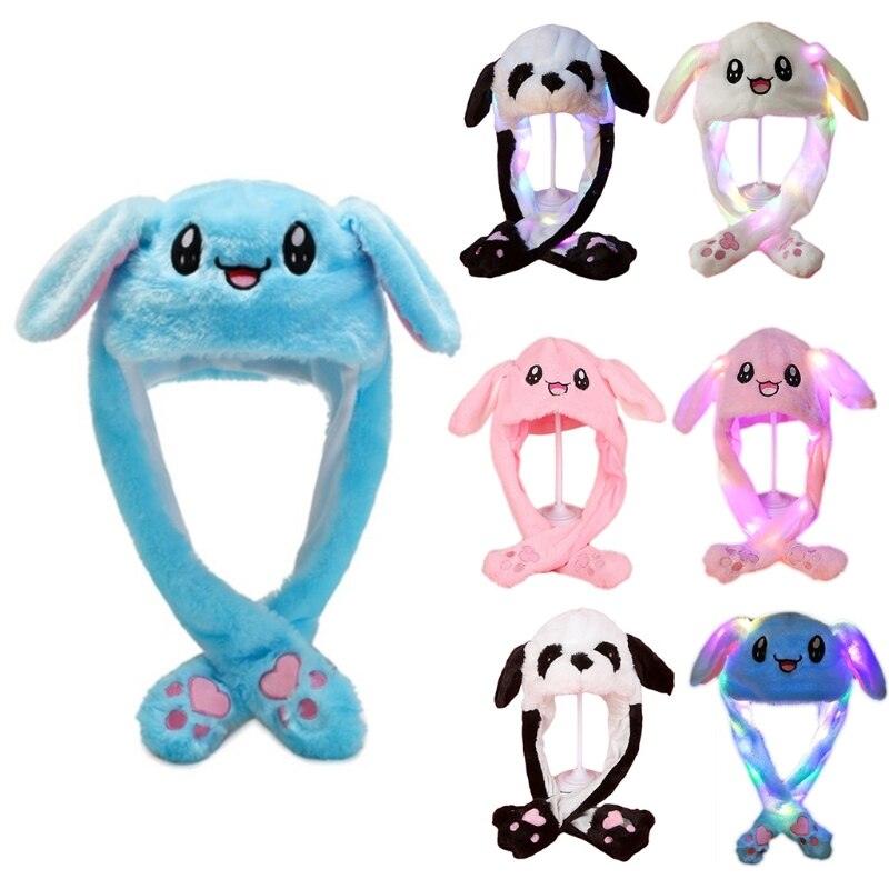 Plush Hat with Movable Ears and LED Light - Funny Soft Toy - ItemBear.com