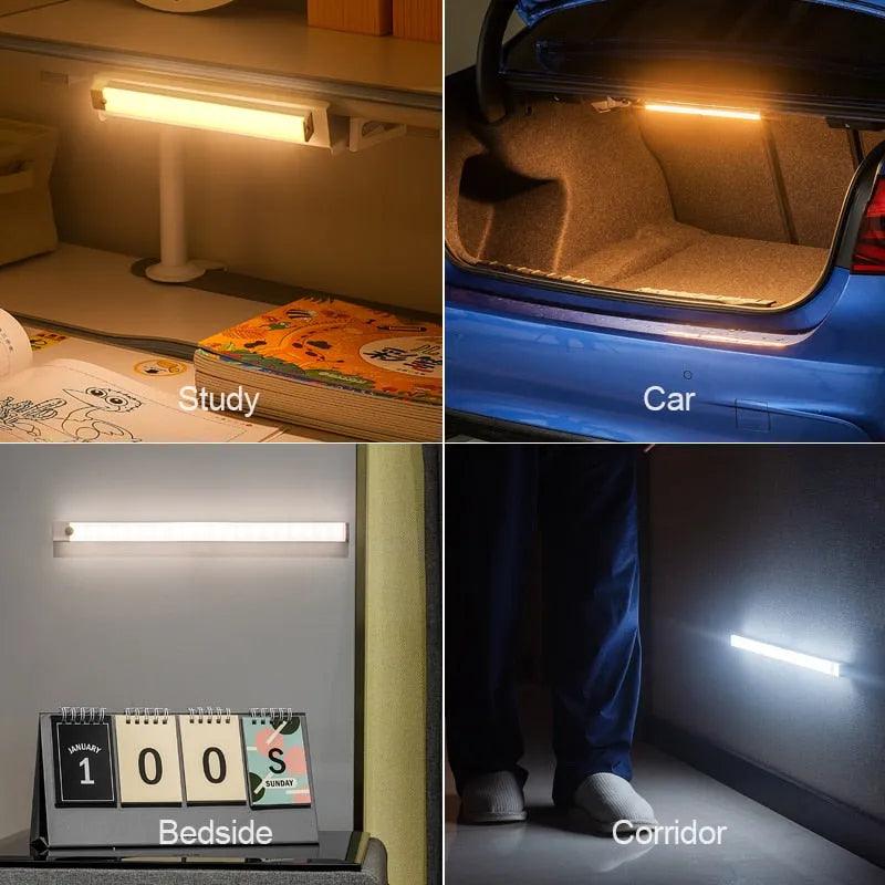 Plutus-Quinn LED Night Lights Wireless Motion Sensor Wall Light USB Rechargeable Kitchen Cabinet Corridor Night Lamp For Bedroom - ItemBear.com