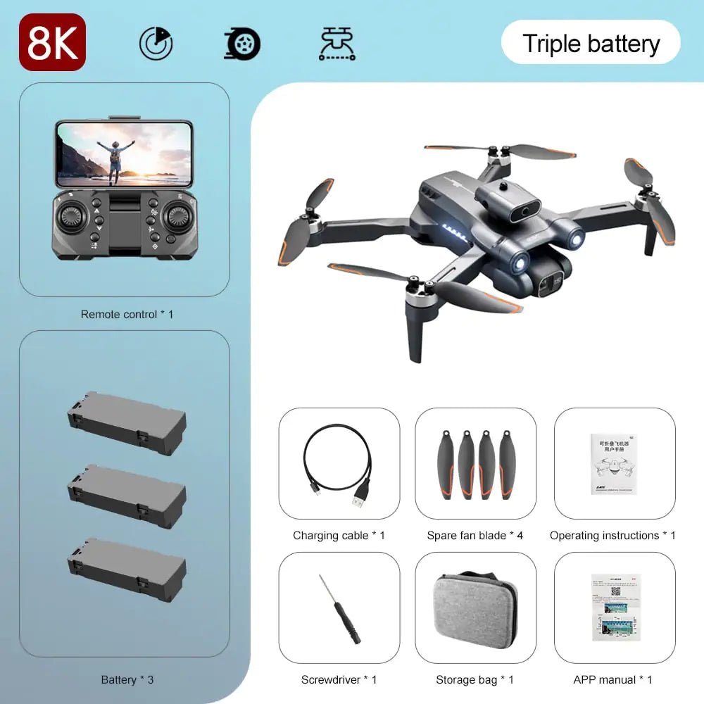 Professional 8K/6K/4K HD Quadcopter S1S Drone with Intelligent Obstacle Avoidance - ItemBear.com