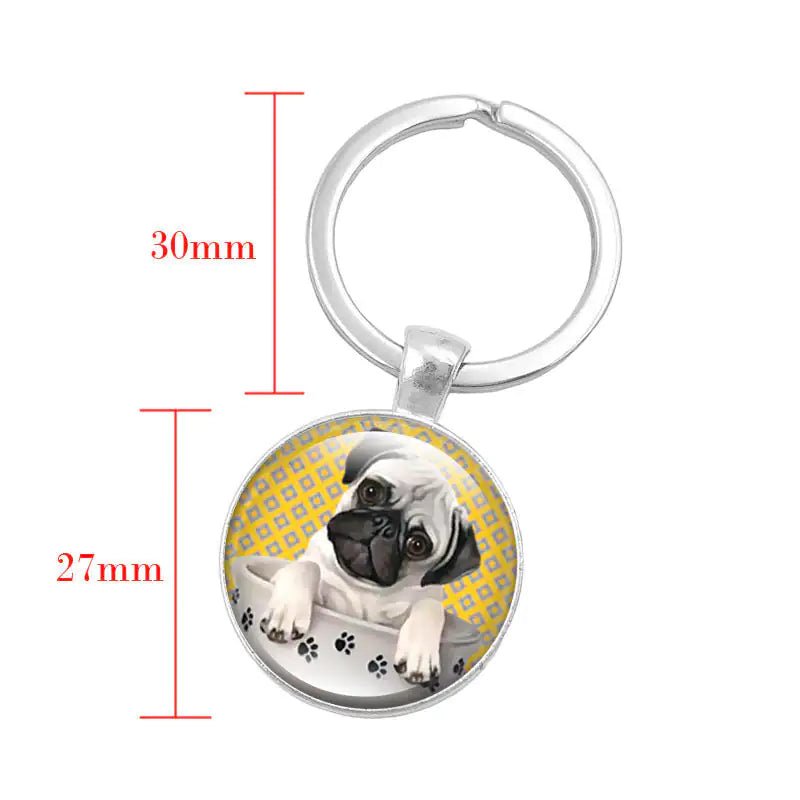 Pug Time Gem Keychain - ItemBear.com