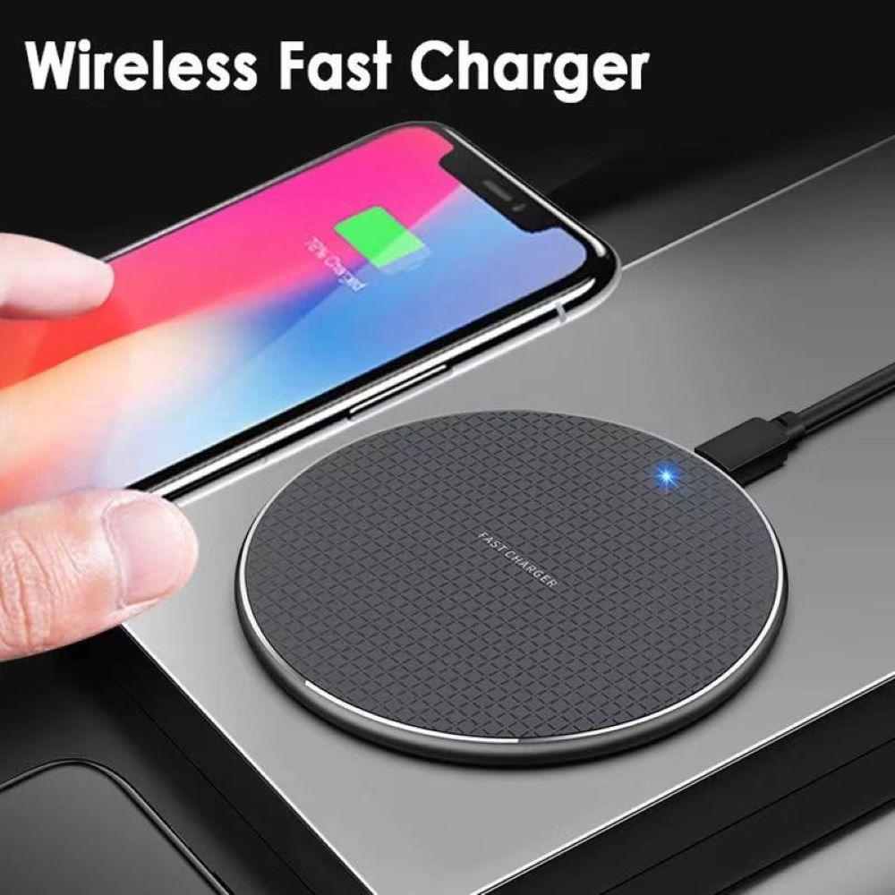 Round Wireless Ultra-Thin Charger New Product 10W Aluminum Alloy Mobile Phone Wireless Charger Gift Android Apple Universal - ItemBear.com