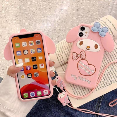 Shockproof Pink Phone Case with Lanyard For iPhones - ItemBear.com