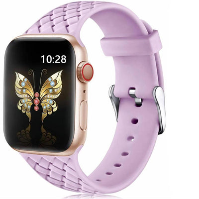 Silicone Strap for Apple watch band 44mm 40mm 45mm 41mm 42mm 38mm Accessories Woven Pattern bracelet iWatch series 6 5 4 3 SE 7 - ItemBear.com
