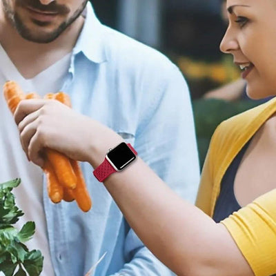 Silicone Strap for Apple watch band 44mm 40mm 45mm 41mm 42mm 38mm Accessories Woven Pattern bracelet iWatch series 6 5 4 3 SE 7 - ItemBear.com