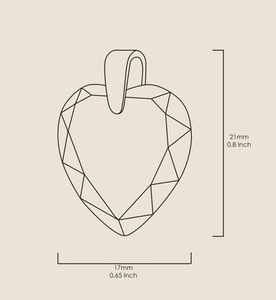 Silver Heart Necklace I Love You in 12 Languages 24k Gold Inscribed Cubic Zirconia - ItemBear.com