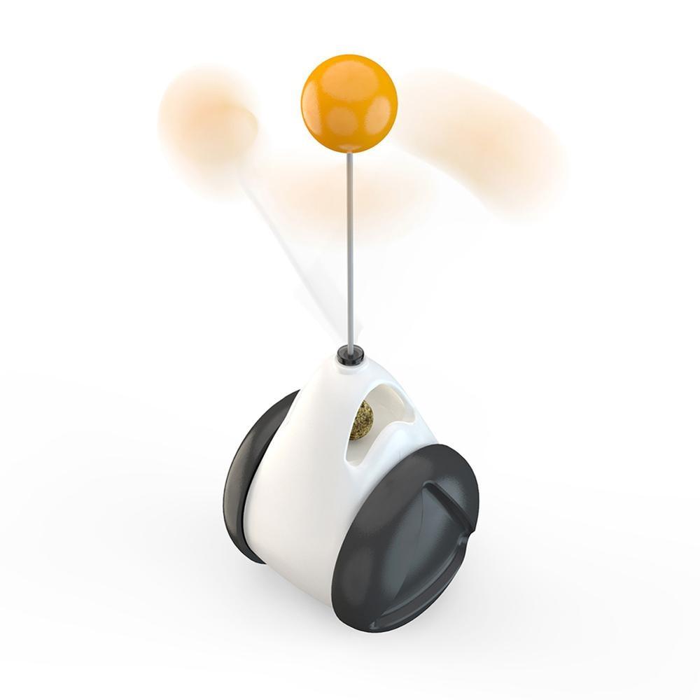 Smart Interactive Cat Toy Colorful LED Self Rotating Ball With Catnip Bell and Feather Toys USB Rechargeable Cat Kitten Ball Toy - ItemBear.com